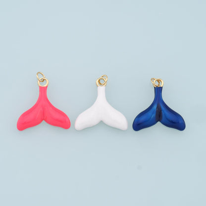 18K Gold Filled Enamel Charm Pendant for Jewelry Making