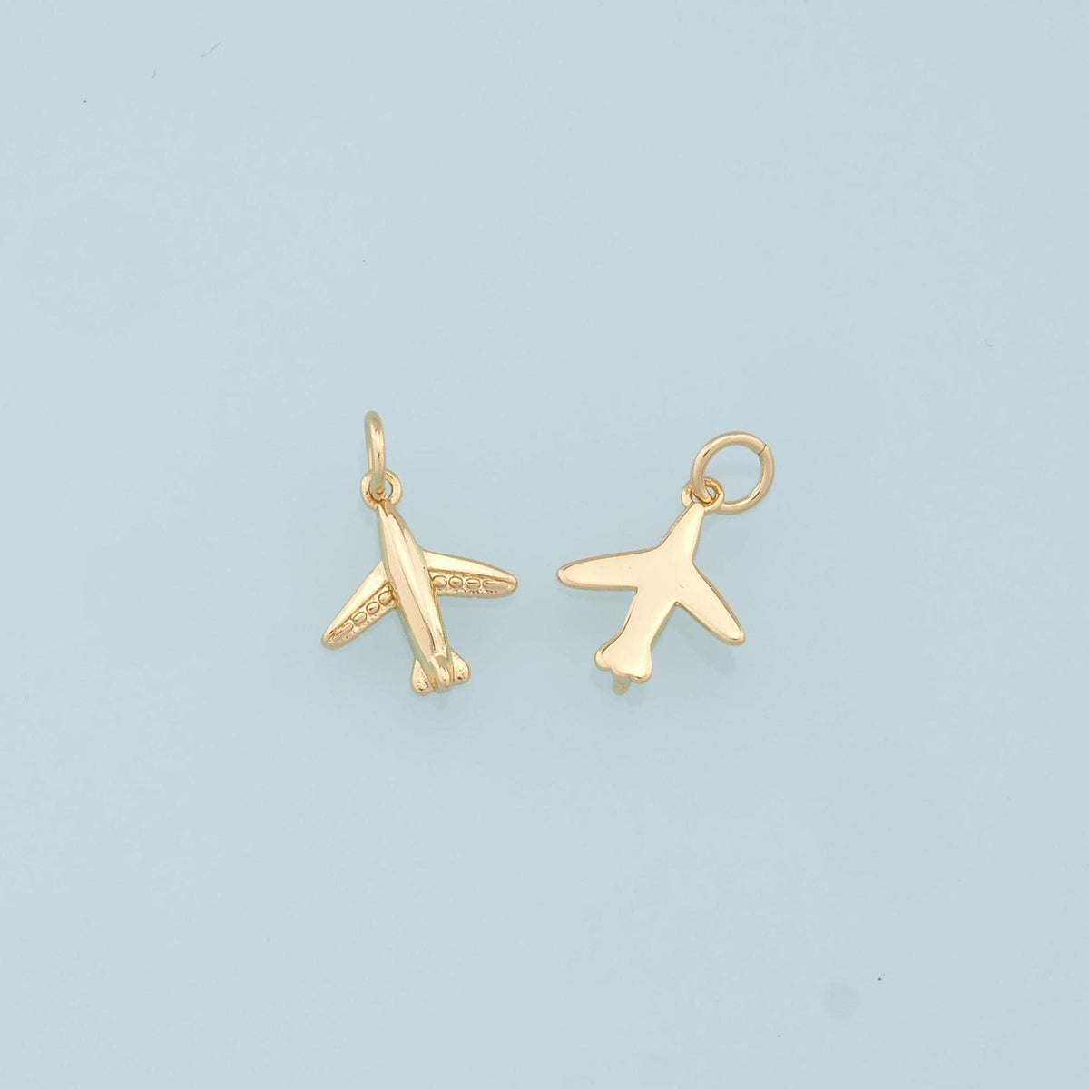 Gold Airplane Charms,18K Gold Filled Airplane Pendant,Airplane Charm Bracelet Necklace for DIY Jewelry Making Supply