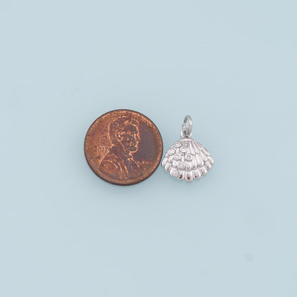 18K Gold Filled Shell CZ Charm Pendant for Jewelry Making