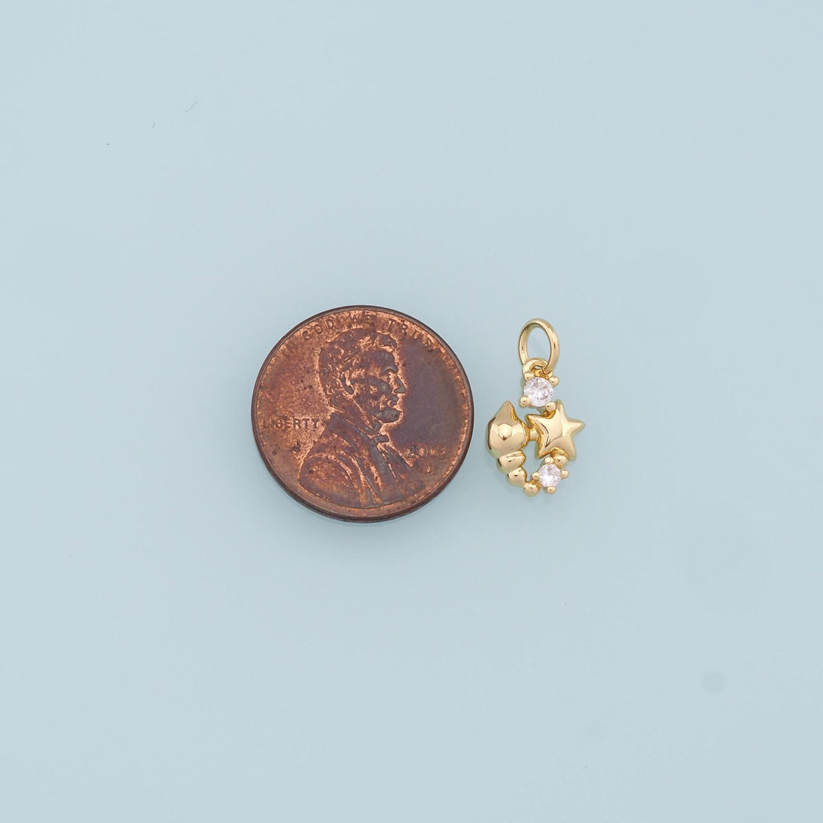 Gold Conch Charms,18K Gold Filled Conch Shell Pendant,Star Charm Bracelet Necklace for DIY Jewelry Making Supply