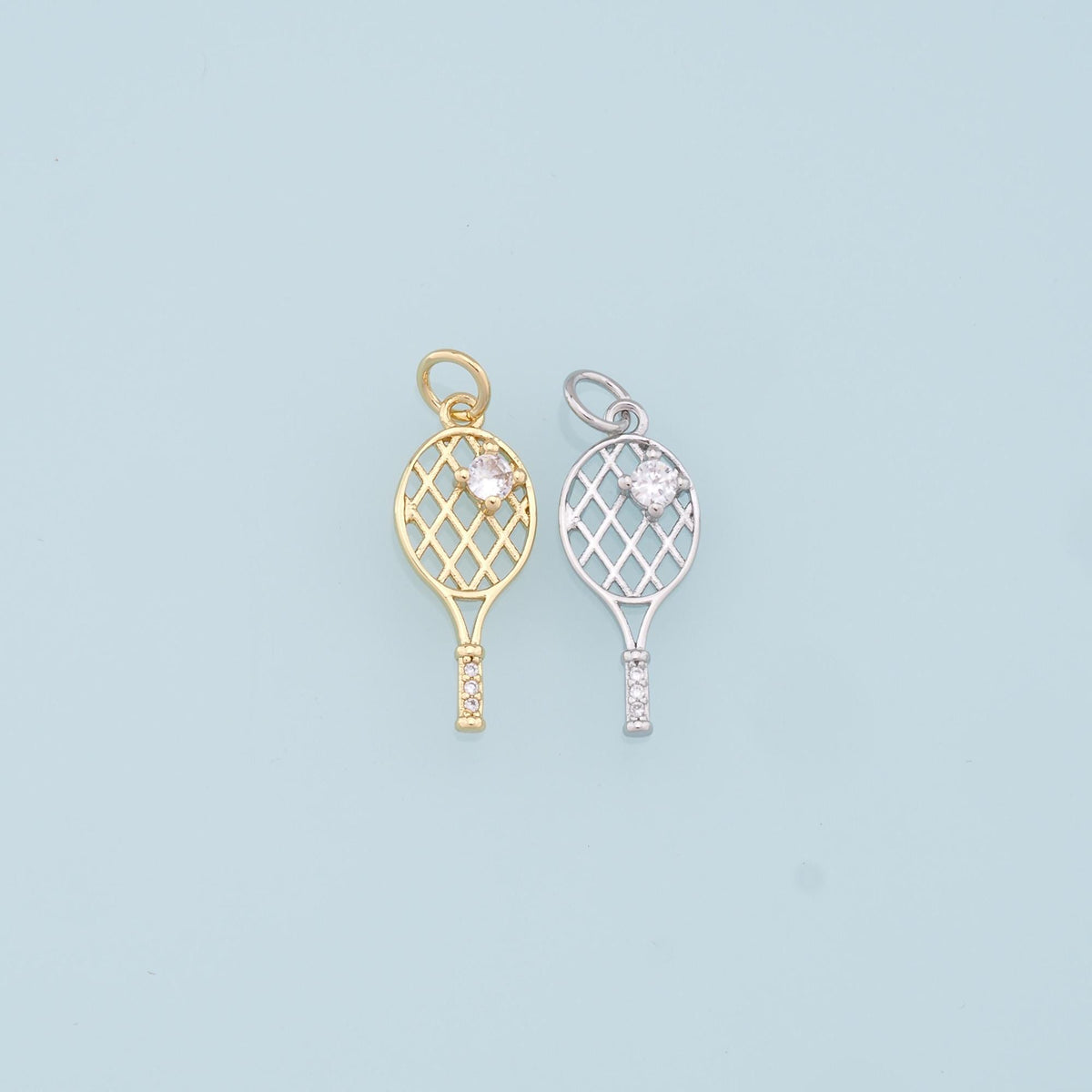 18K Gold Filled Cubic Zirconia Charm Pendant for Jewelry Making