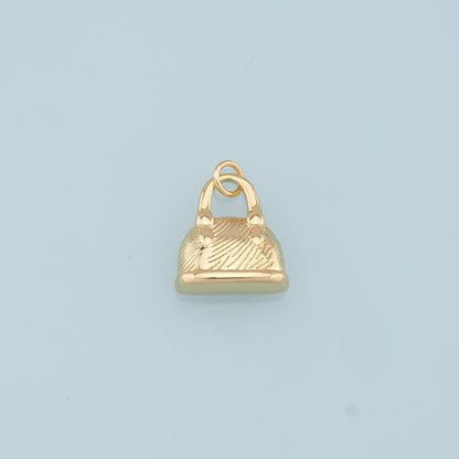 Gold handbag Charms,18K Gold Filled handbag Pendant,cute Charm Bracelet Necklace for DIY Jewelry Making Supply