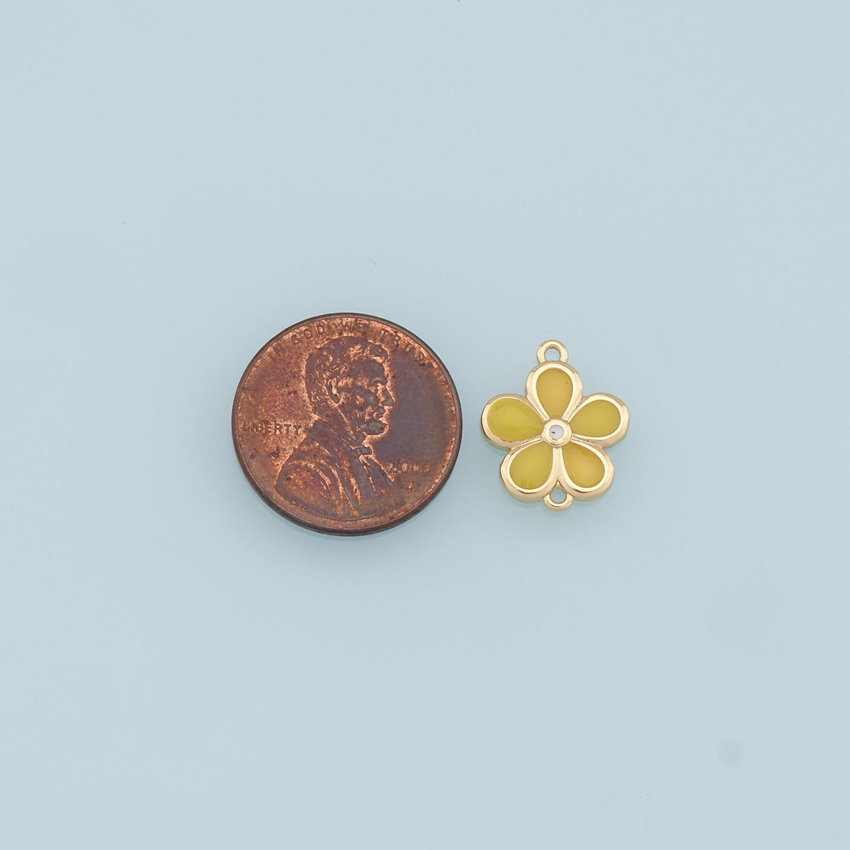Gold Flower Charms,18K Gold Filled Enamel Flower Pendant,Flower Charm Bracelet Necklace for DIY Jewelry Making Supply