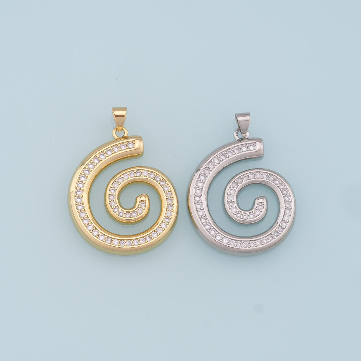 Gold Shell Charms,18K Gold Filled Conch Shell Pendant,CZ Micro Pave Conch Shell Charm Bracelet Necklace for DIY Jewelry Makin
