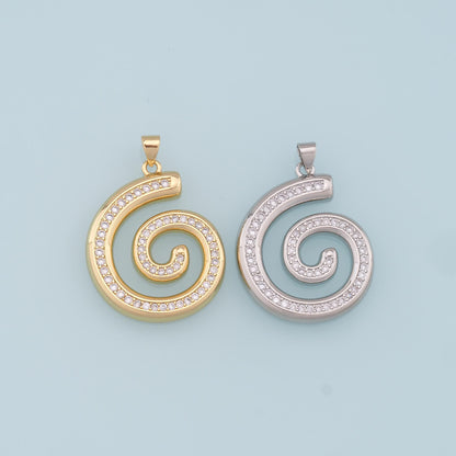Gold Shell Charms,18K Gold Filled Conch Shell Pendant,CZ Micro Pave Conch Shell Charm Bracelet Necklace for DIY Jewelry Makin