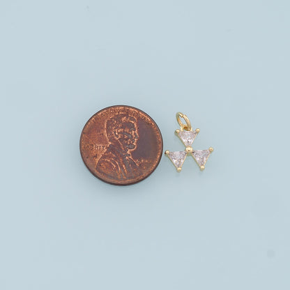 Gold Triangle Charms,18K Gold Filled Triangle Pendant,Crystal Triangle Charm Bracelet Necklace for DIY Jewelry Making Supply