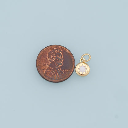 Gold Tiny Star Charms,18K Gold Filled Starburst Pendant,Enamel North Star Charm Bracelet Necklace for DIY Jewelry Making Supp