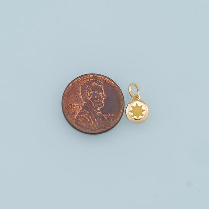 Gold Tiny Star Charms,18K Gold Filled Starburst Pendant,Enamel North Star Charm Bracelet Necklace for DIY Jewelry Making Supp