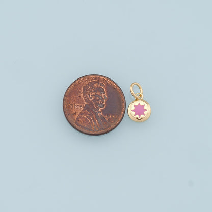 Gold Tiny Star Charms,18K Gold Filled Starburst Pendant,Enamel North Star Charm Bracelet Necklace for DIY Jewelry Making Supp