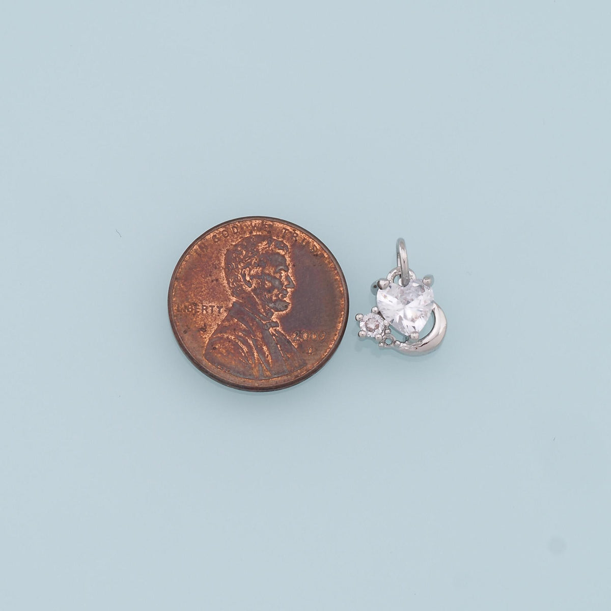 18K Gold Filled Crystal Heart Charm Pendant for Jewelry Making