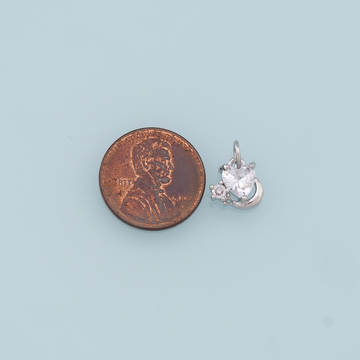 Gold Heart Charms,18K Gold Filled Crystal Heart Pendant,Crystal Heart Charm Bracelet Necklace for DIY Jewelry Making Supply