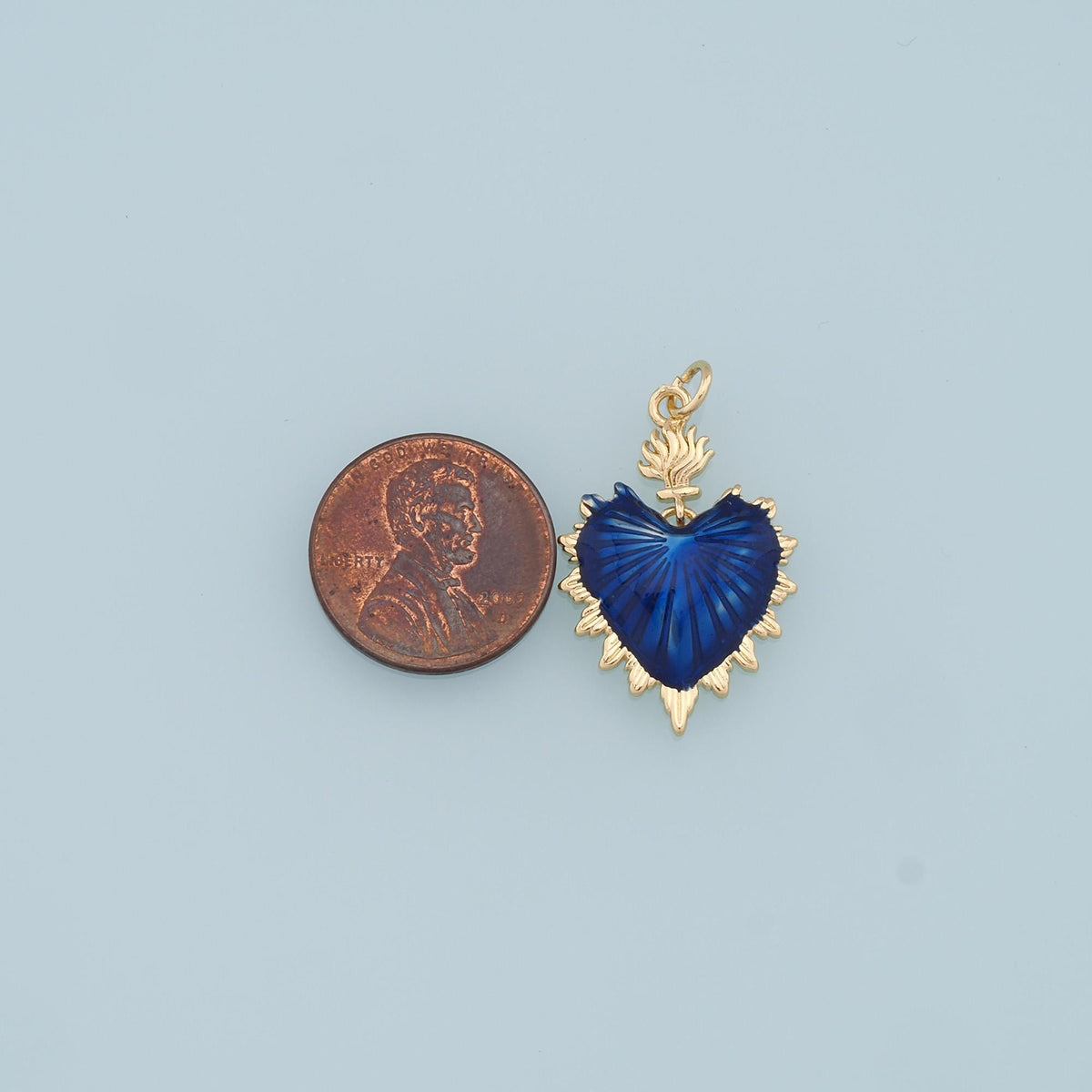 Gold sacred Heart Charms,18K Gold Filled sacred heart Pendant,Enamel Heart Charm Bracelet Necklace for DIY Jewelry Making Sup