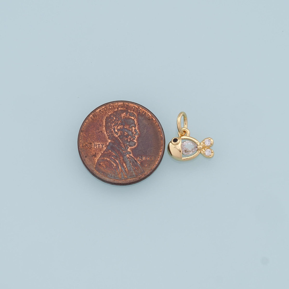 Gold Tiny Fish Charms,18K Gold Filled Fish Pendant,Cute Fish Charm Bracelet Necklace for DIY Jewelry Making Supply