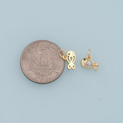 Gold Tiny Fish Charms,18K Gold Filled Fish Pendant,Cute Fish Charm Bracelet Necklace for DIY Jewelry Making Supply
