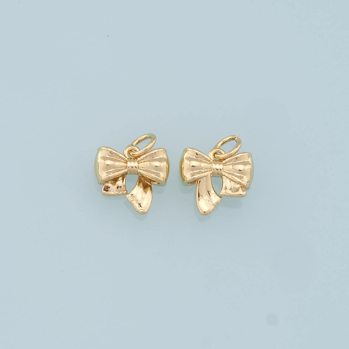 Gold Bow Charms,18K Gold Filled Bow Pendant,bow tie Charm Bracelet Necklace for DIY Jewelry Making Supply