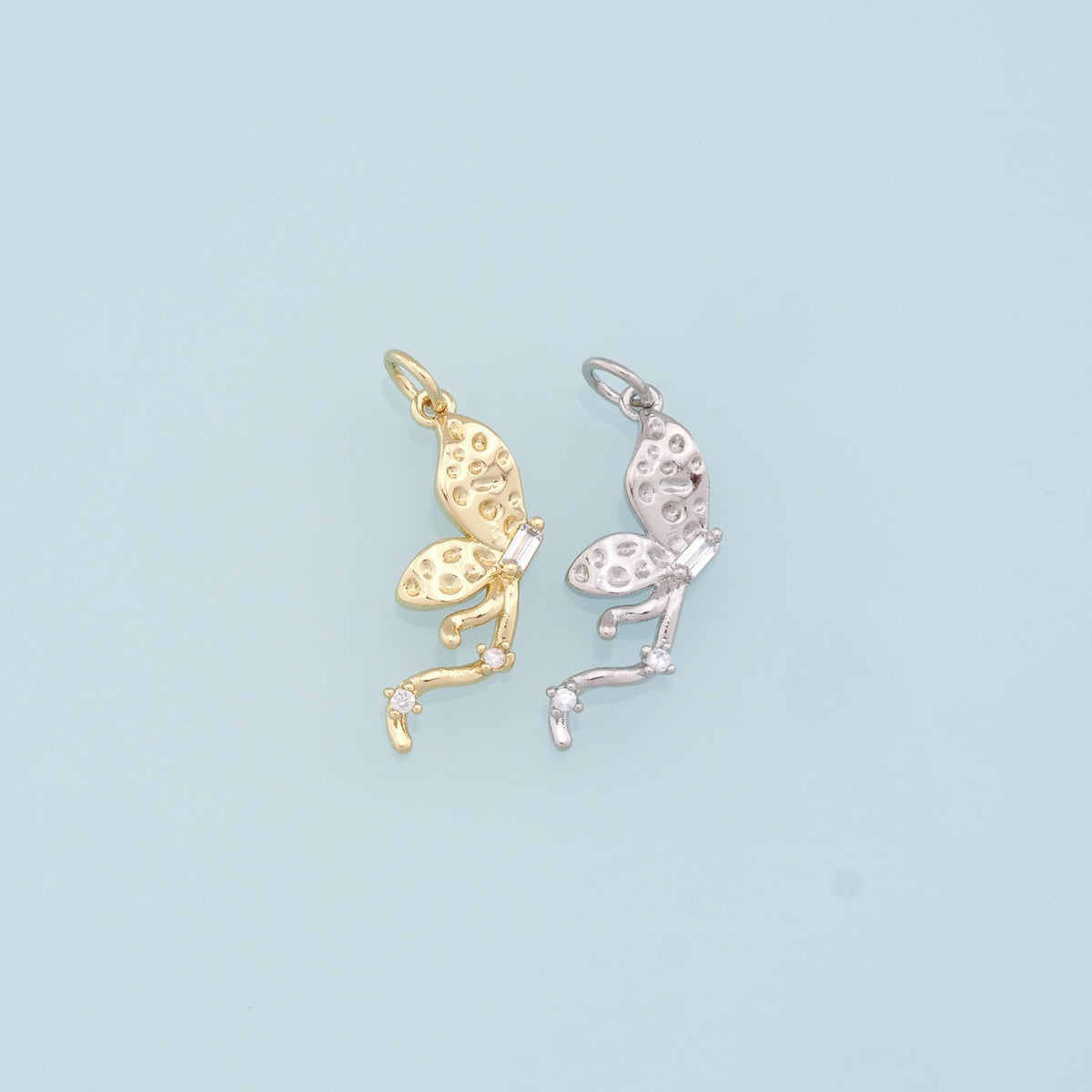 Gold Butterfly Charms,18K Gold Filled Butterfly Pendant,Butterfly Charm Bracelet Necklace for DIY Jewelry Making Supply