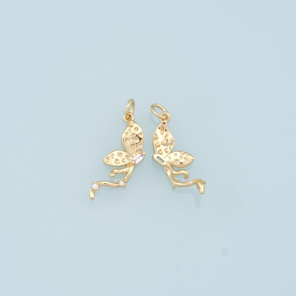 Gold Butterfly Charms,18K Gold Filled Butterfly Pendant,Butterfly Charm Bracelet Necklace for DIY Jewelry Making Supply
