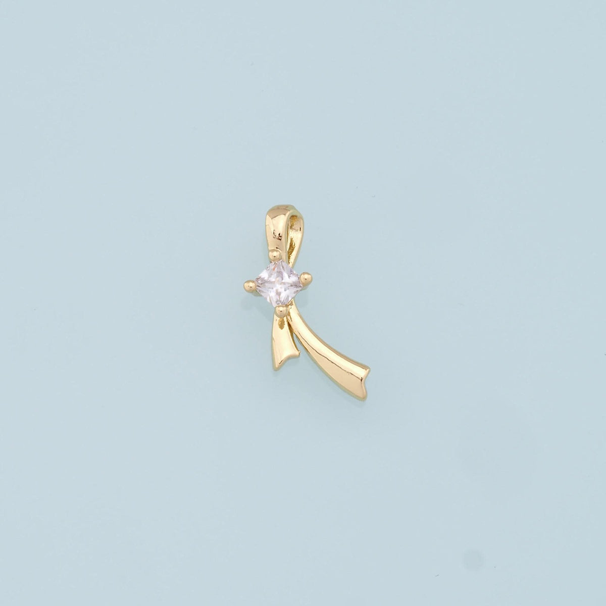 18K Gold Filled Bow Charm Pendant for Jewelry Making