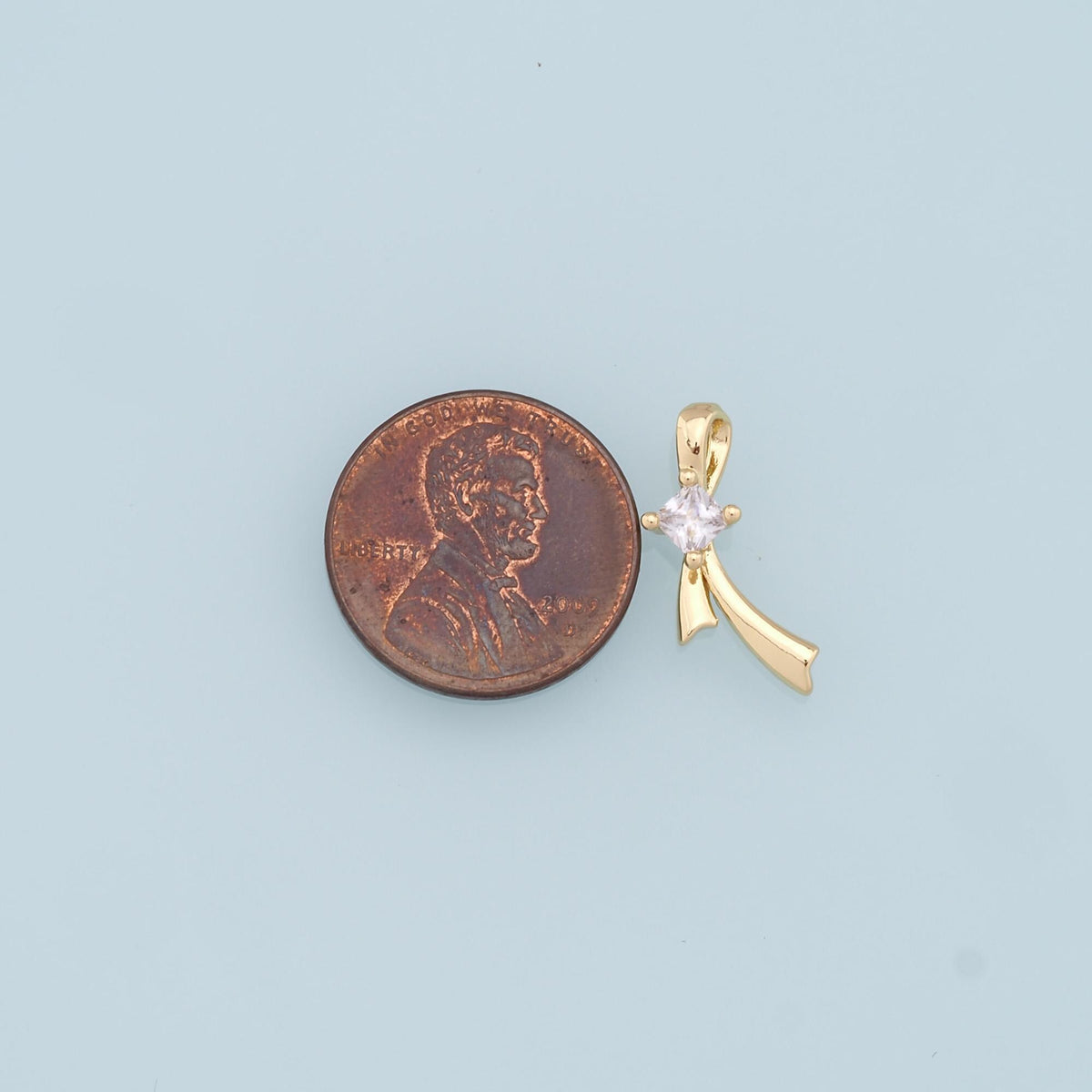 18K Gold Filled Bow Charm Pendant for Jewelry Making