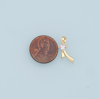 18K Gold Filled Bow Charm Pendant for Jewelry Making