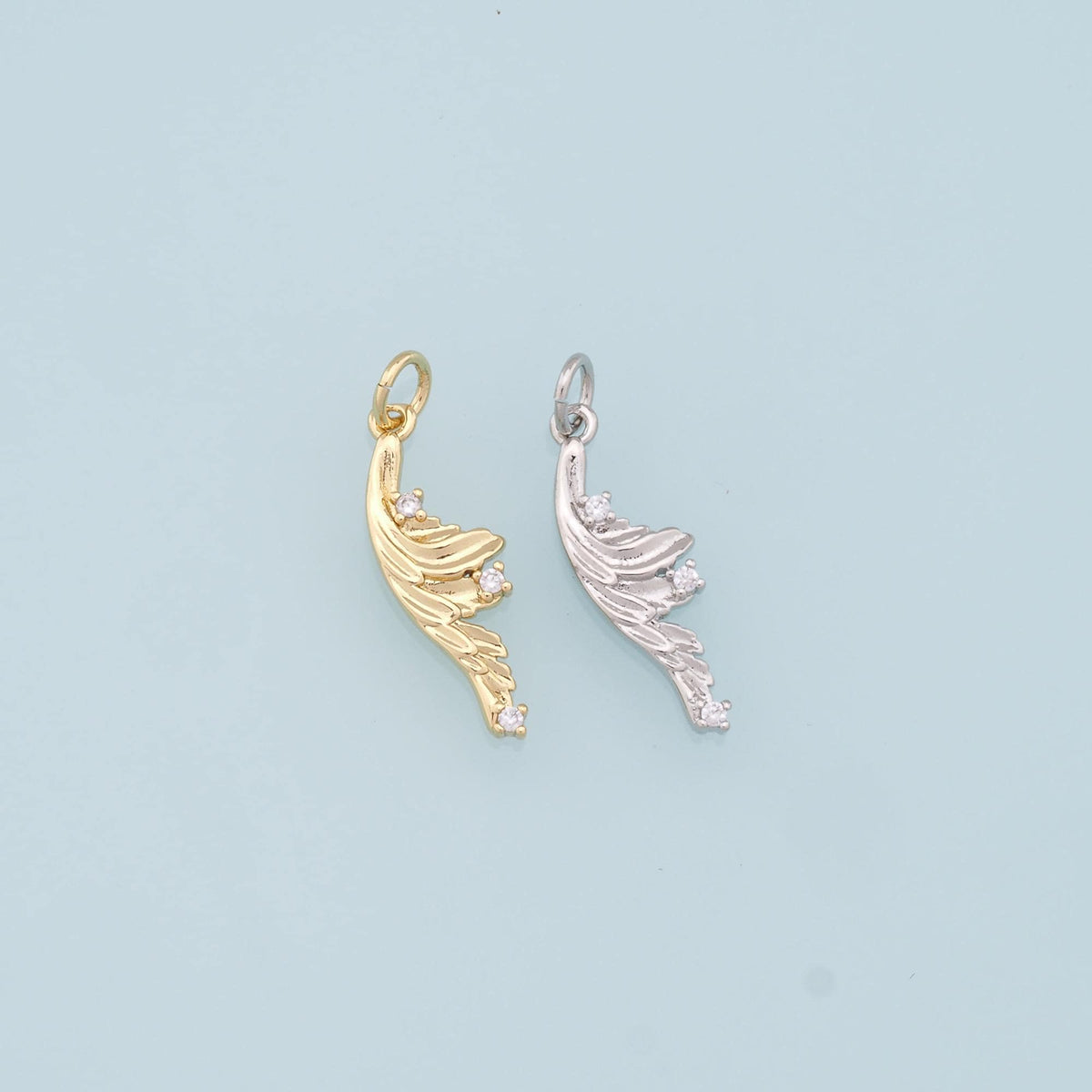 Gold Wings Charms,18K Gold Filled Wings Pendant,Angel Wings Charm Bracelet Necklace for DIY Jewelry Making Supply