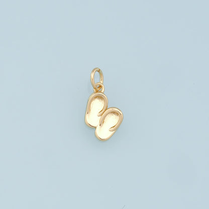Gold Sandal Charms,18K Gold Filled Sandal Pendant,slippers Charm Bracelet Necklace for DIY Jewelry Making Supply