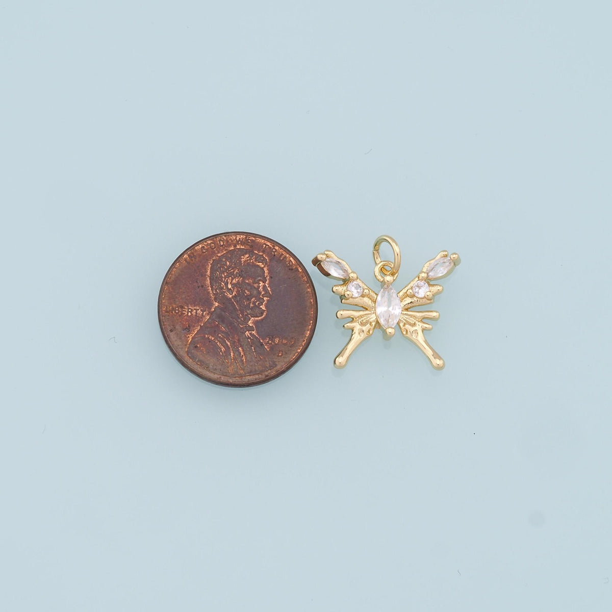 18K Gold Filled Butterfly Charm Pendant for Jewelry Making