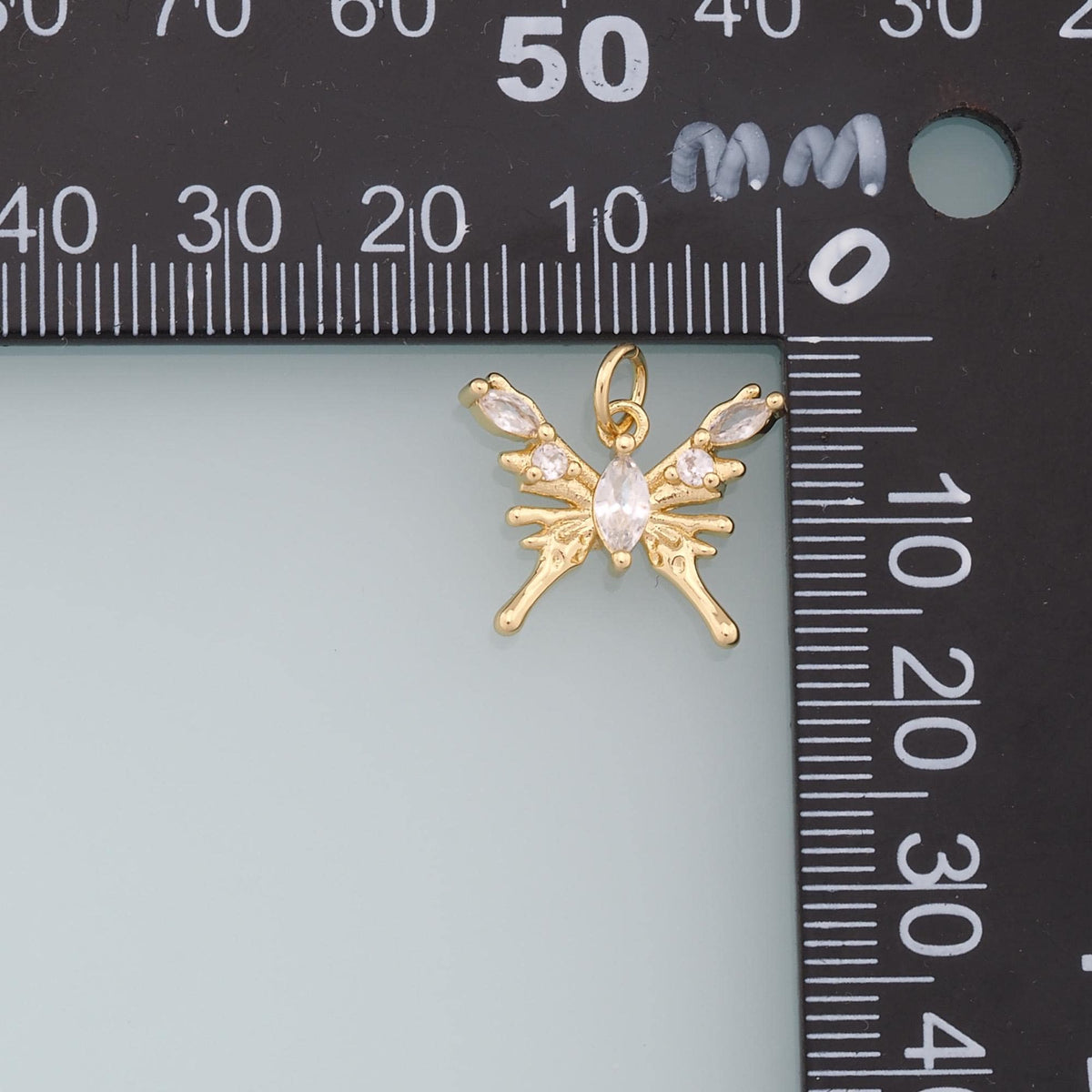 18K Gold Filled Butterfly Charm Pendant for Jewelry Making
