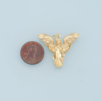 Gold Angel Charms,18K Gold Filled Angel Pendant,Angel Charm Bracelet Necklace for DIY Jewelry Making Supply