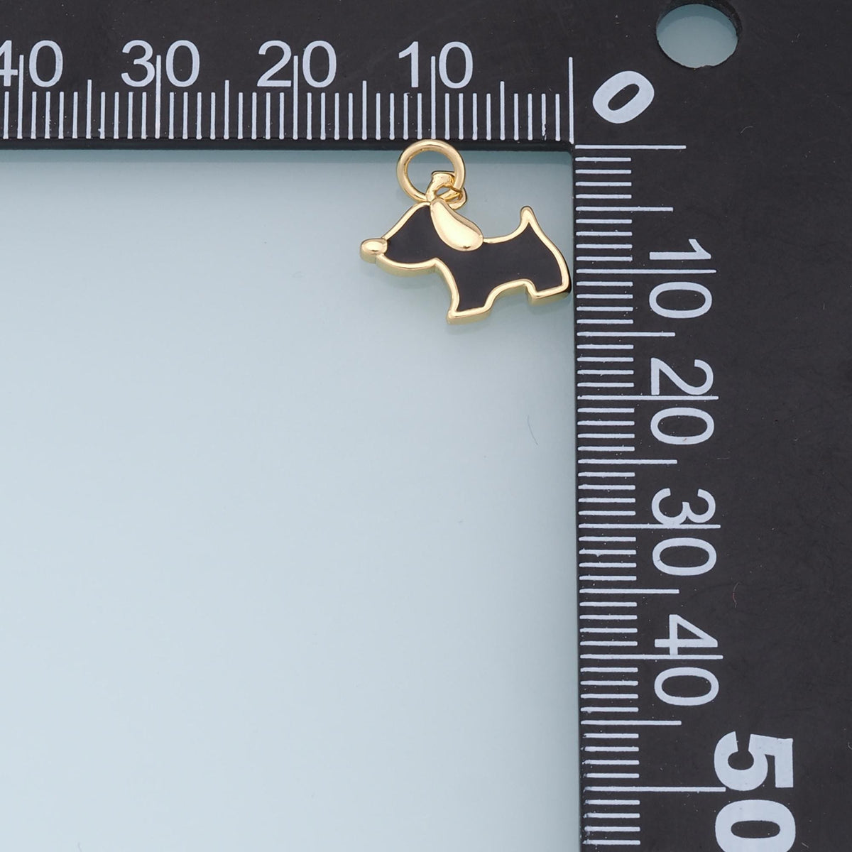 18K Gold Filled Enamel Dog Charm Pendant for Jewelry Making