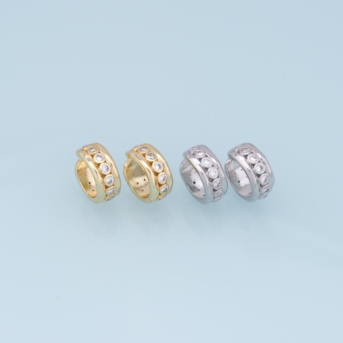 1pair 18K Gold Filled Dainty CZ Hoop Earrings,CZ Ear Cuff No Piercing,Cartilage Earring,Ear Wrap Earrings