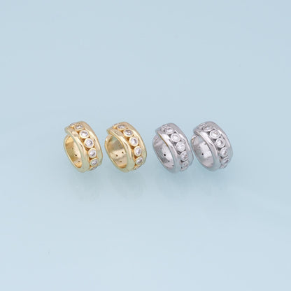 1pair 18K Gold Filled Dainty CZ Hoop Earrings,CZ Ear Cuff No Piercing,Cartilage Earring,Ear Wrap Earrings