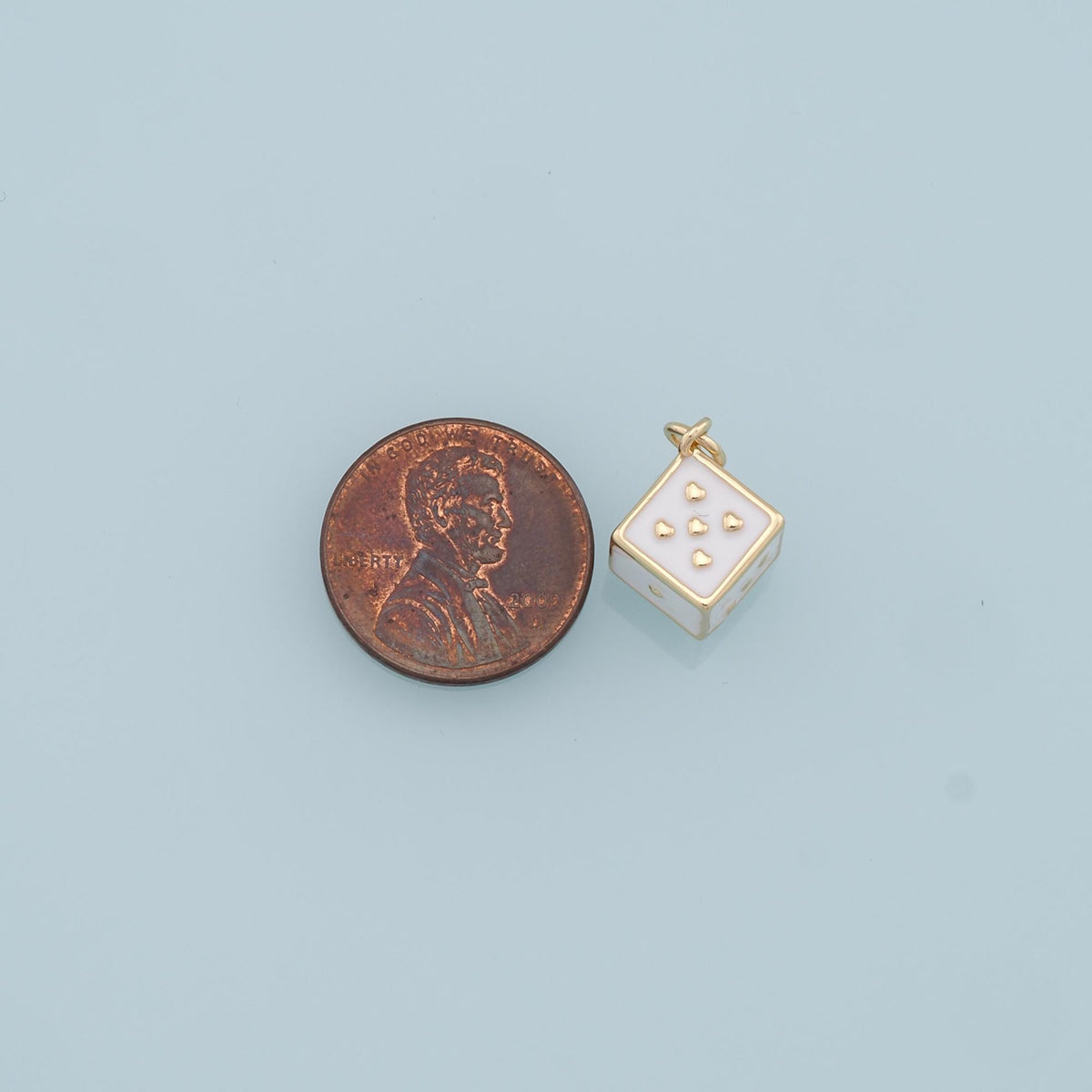Gold Dice Charms,18K Gold Filled Enamel Dice Pendant,Dice Charms Bracelet Necklace for DIY Jewelry Making Supply