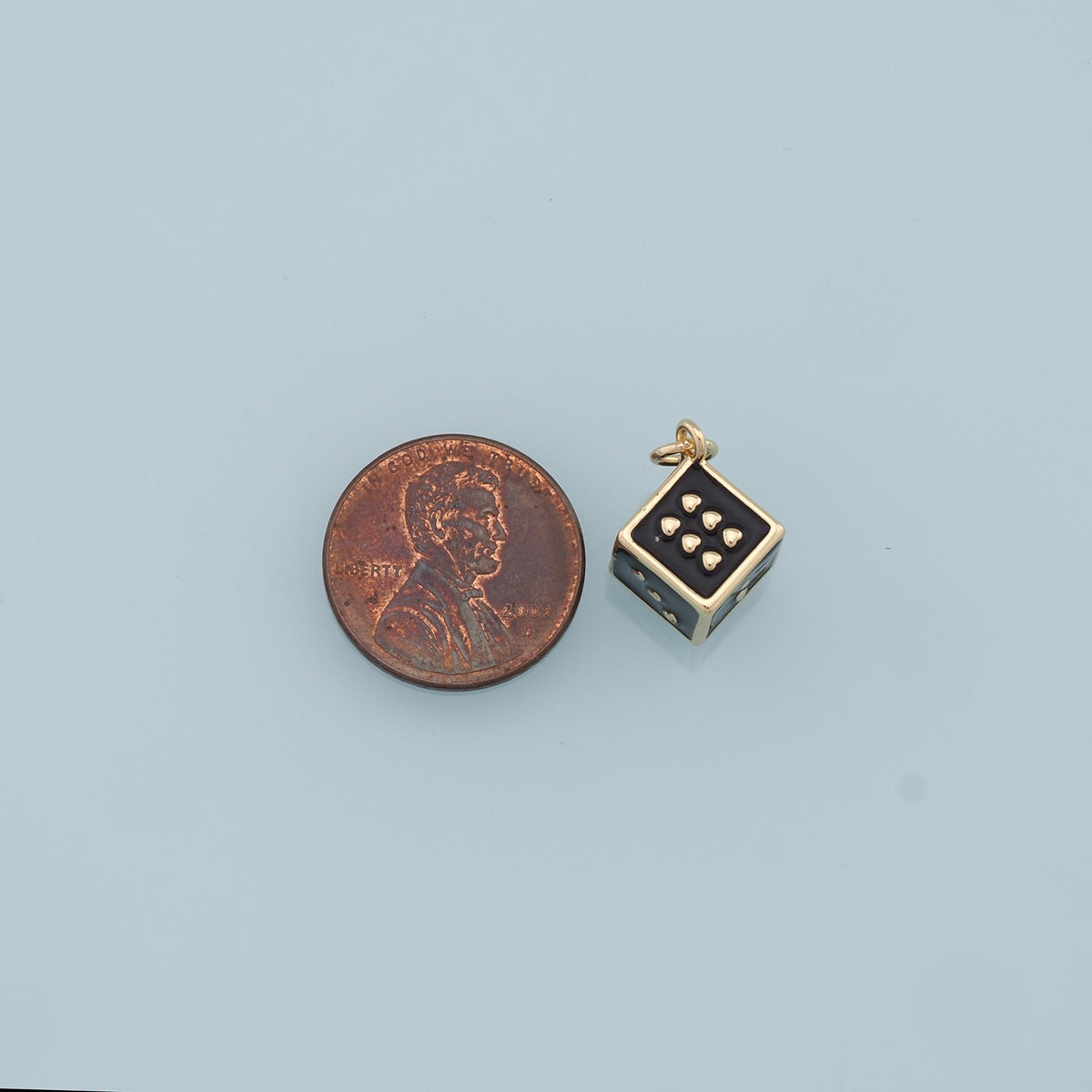 Gold Dice Charms,18K Gold Filled Enamel Dice Pendant,Dice Charms Bracelet Necklace for DIY Jewelry Making Supply