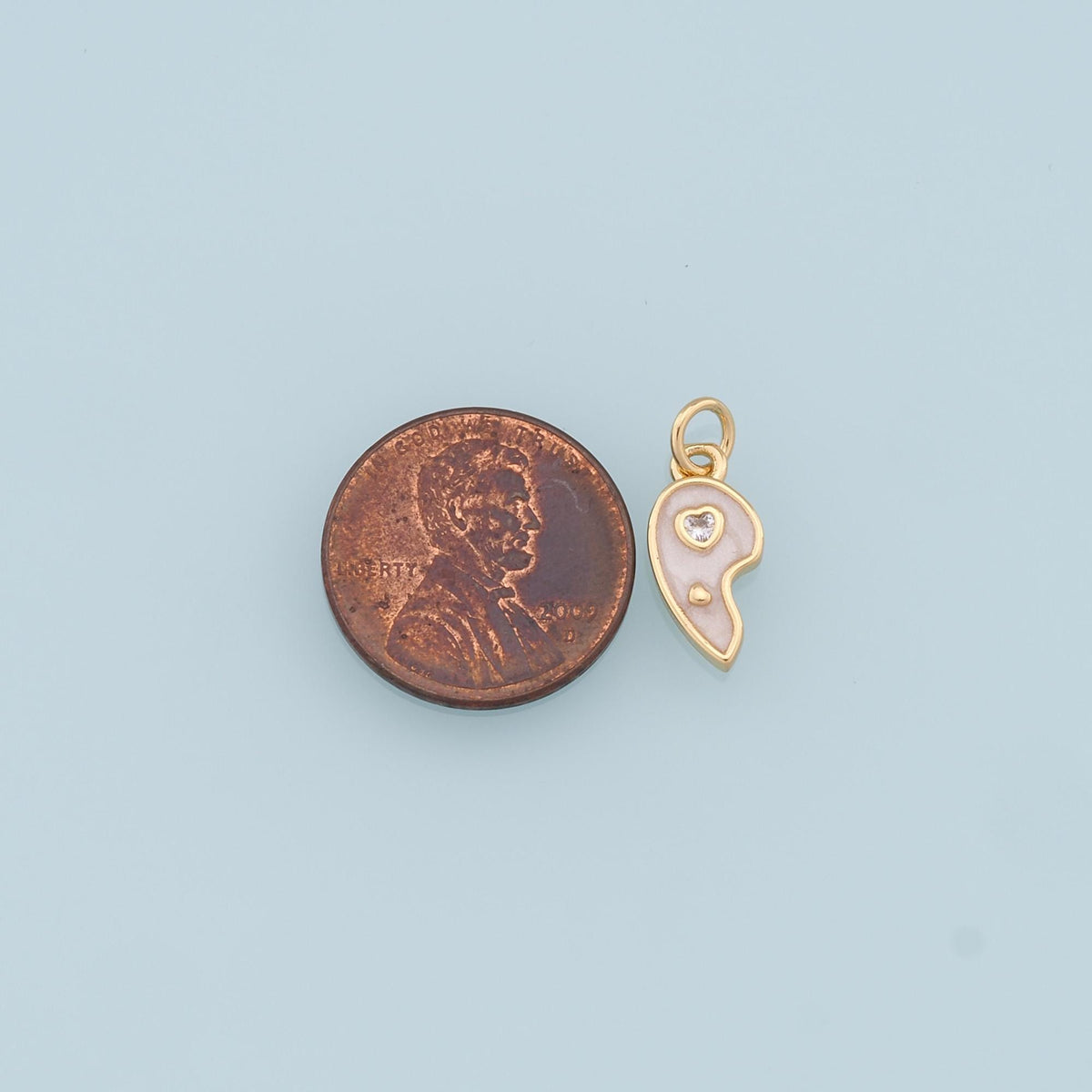 18K Gold Filled Heart Enamel Charm Pendant for Jewelry Making