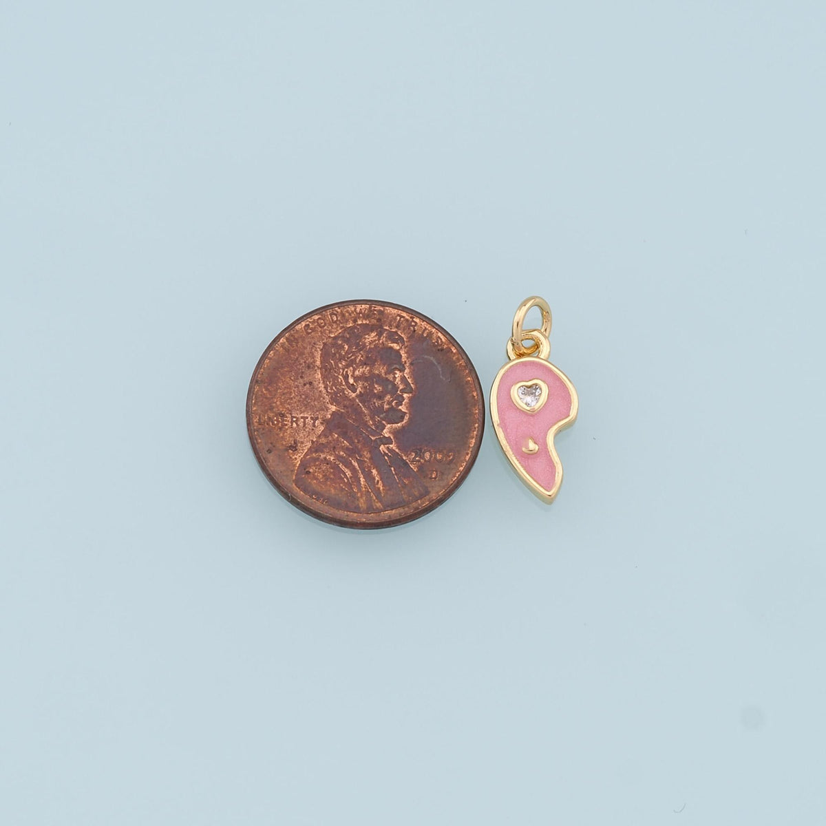 18K Gold Filled Heart Enamel Charm Pendant for Jewelry Making