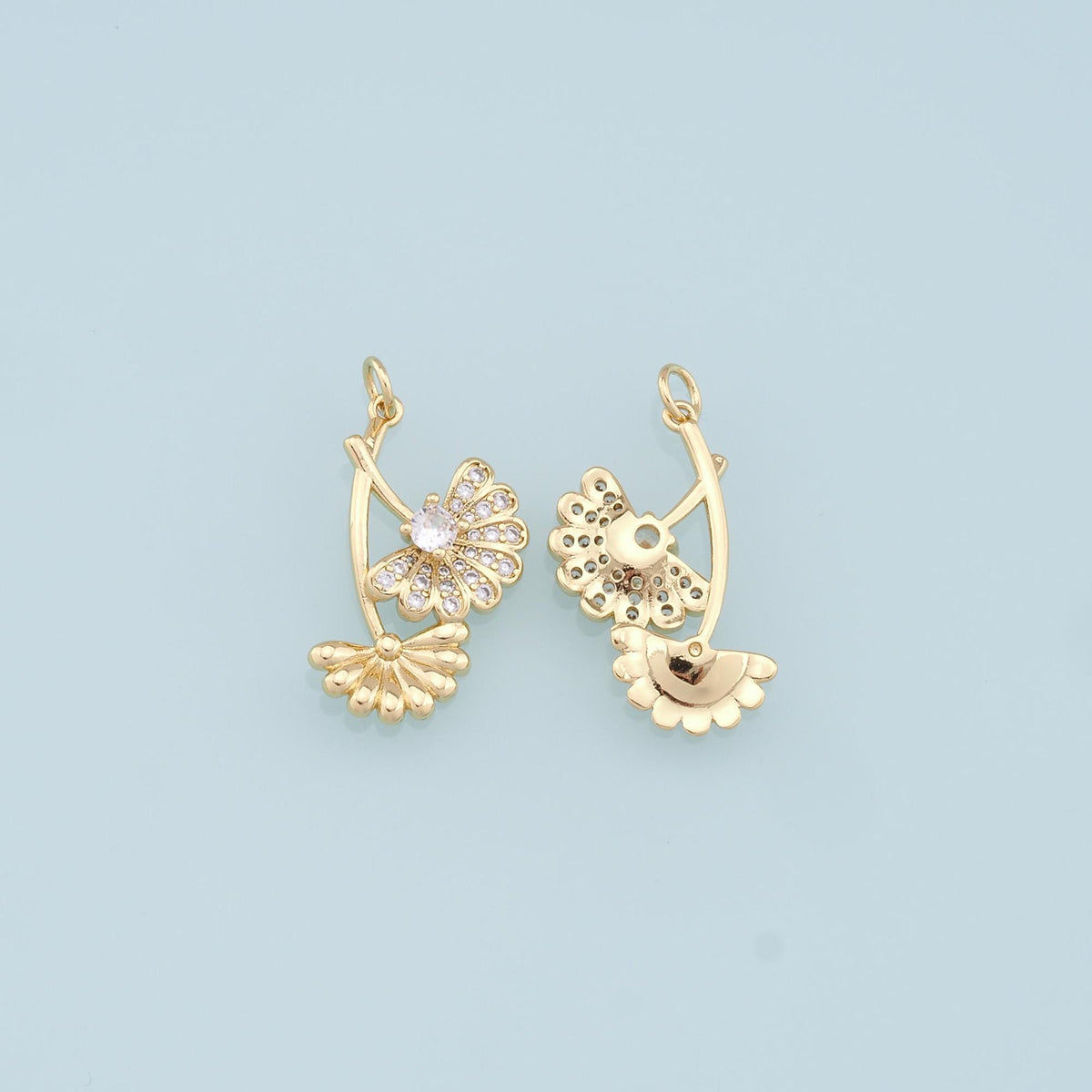 18K Gold Filled Leaf Charm Pendant for Jewelry Making