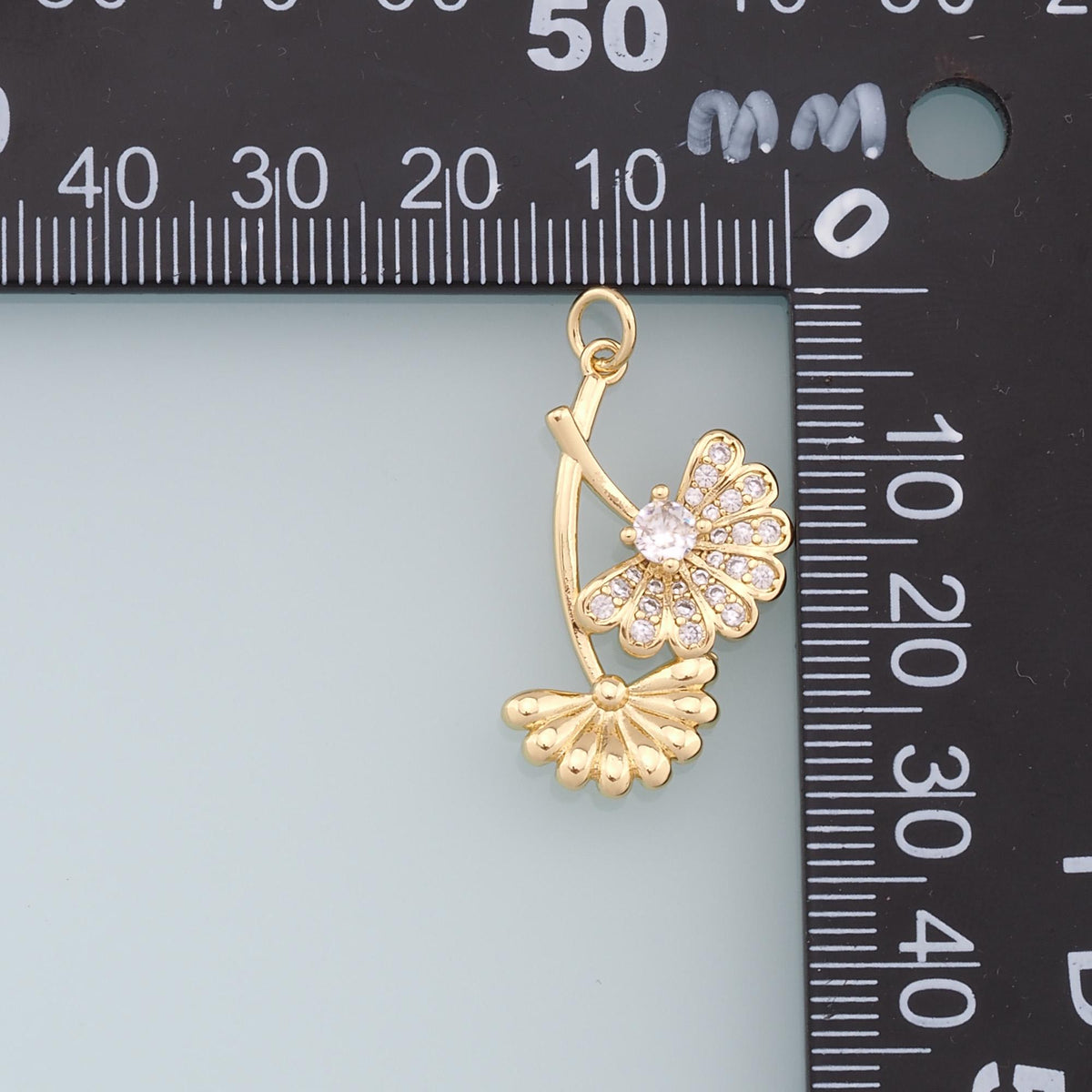 18K Gold Filled Leaf Charm Pendant for Jewelry Making