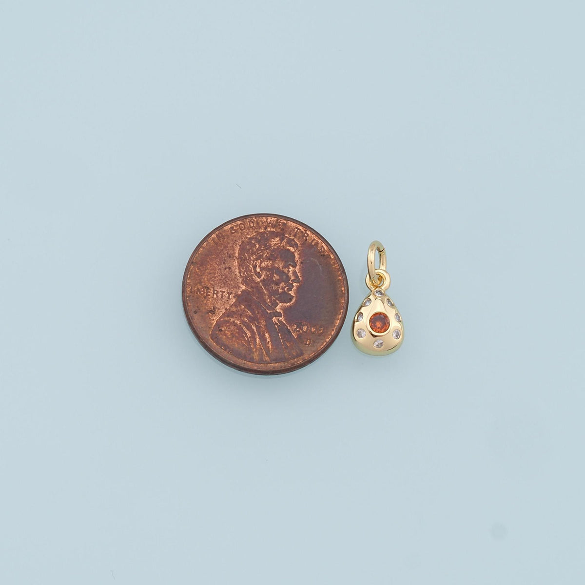 18K Gold Filled Teardrop Charm Pendant for Jewelry Making