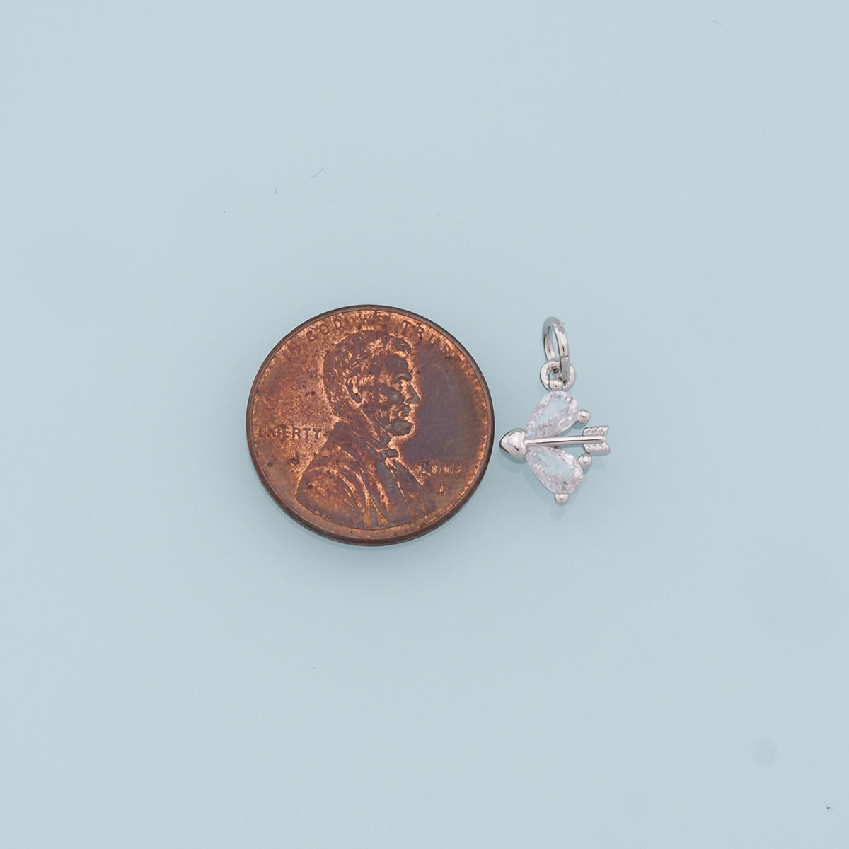 18K Gold Filled Crystal Bow Charm Pendant for Jewelry Making
