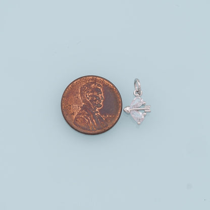 18K Gold Filled Crystal Bow Charm Pendant for Jewelry Making