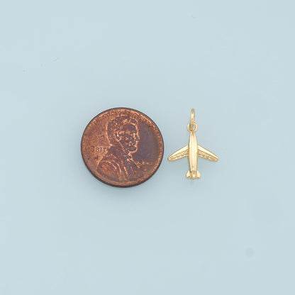 Gold Airplane Charms,18K Gold Filled Airplane Pendant,Airplane Charm Bracelet Necklace for DIY Jewelry Making Supply