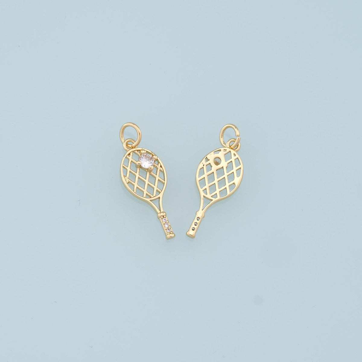 18K Gold Filled Cubic Zirconia Charm Pendant for Jewelry Making