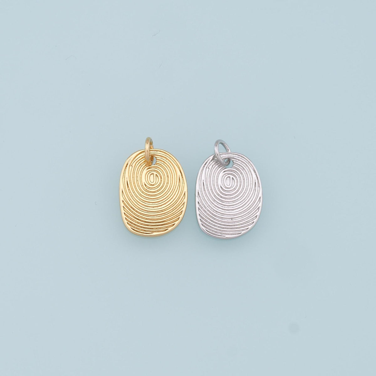 Gold Fingerprint Charms,18K Gold Filled Fingerprint Pendant,Fingerprint Charm Bracelet Necklace for DIY Jewelry Making Supply