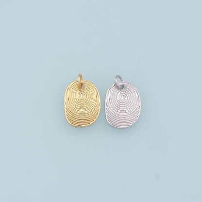 Gold Fingerprint Charms,18K Gold Filled Fingerprint Pendant,Fingerprint Charm Bracelet Necklace for DIY Jewelry Making Supply