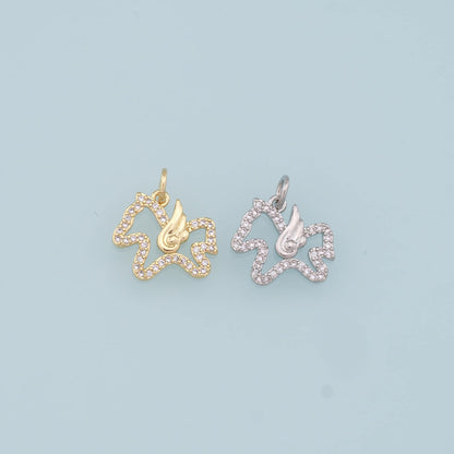 18K Gold Filled Horse CZ Charm Pendant for Jewelry Making
