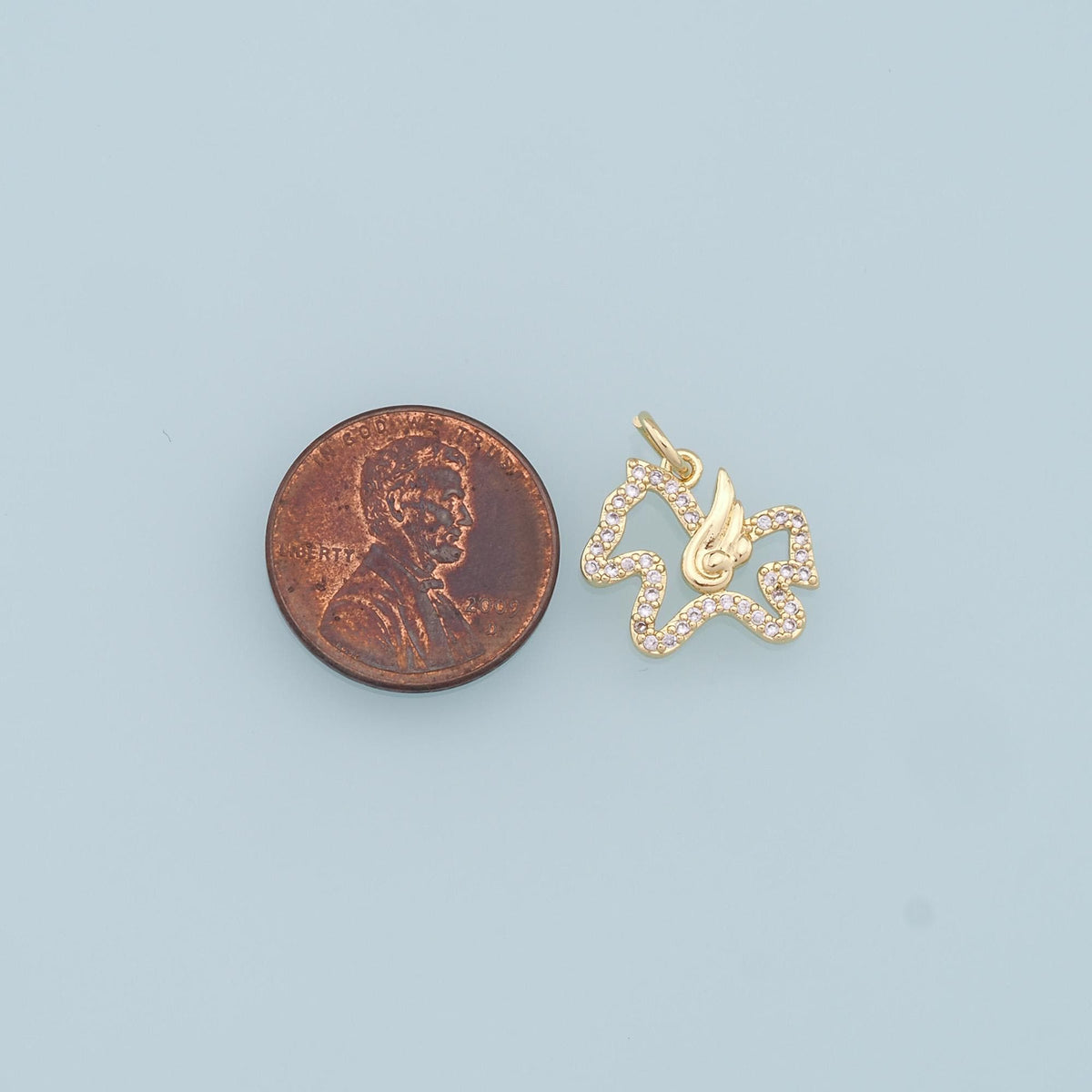 18K Gold Filled Horse CZ Charm Pendant for Jewelry Making