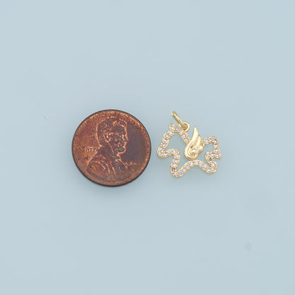 18K Gold Filled Horse CZ Charm Pendant for Jewelry Making