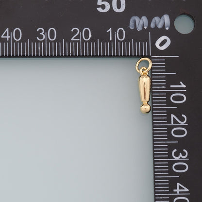 Gold Exclamation Mark Charms,18K Gold Filled Exclamation Mark Pendant,Mark Charm Bracelet Necklace for DIY Jewelry Making Sup