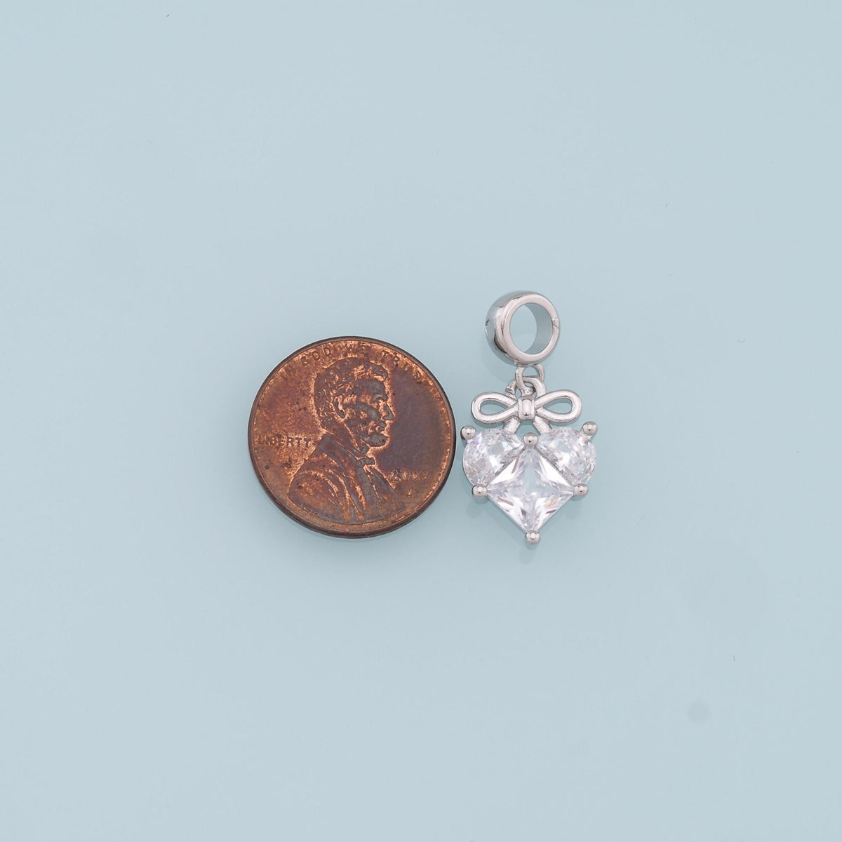 18K Gold Filled Crystal Heart Charm Pendant for Jewelry Making